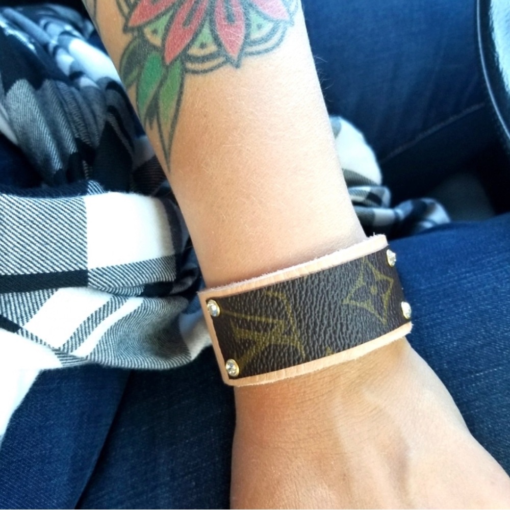 Genuine leather authentic salvaged upcycled